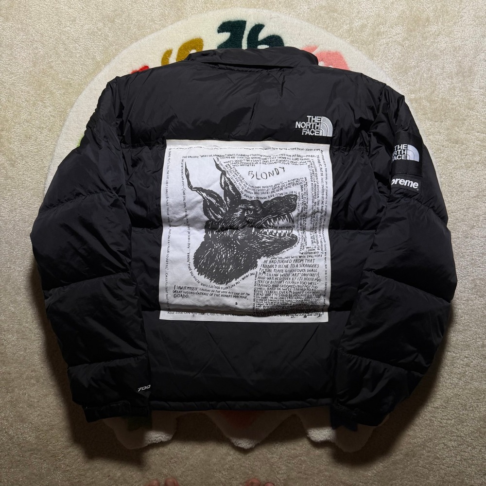 Supreme The North Face Nuptse Jacket Black XL Blondy Raymond Pettibon 700-Fill - Picture 2 of 11